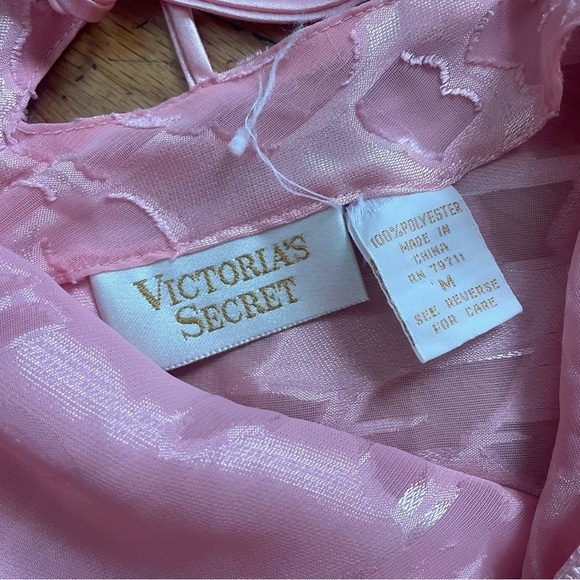 Vintage Victorias Secret Pink Floral Slip Size Medium - Picture 4 of 5
